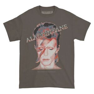 David Bowie Unisex Adult Aladdin Sane Cotton T-Shirt / Charcoal Grey